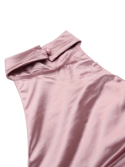 Women's Backless Bodycon Dress with Side Slit & Halter Neck